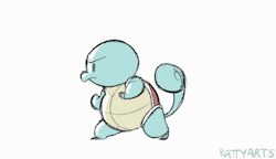 rattyarts:  Quickly realizing Pokemon make for fun and easy animation exercises, so here’s a Squirtle… in some sort of training montage? I dunno i just wanted to animate a punch. 