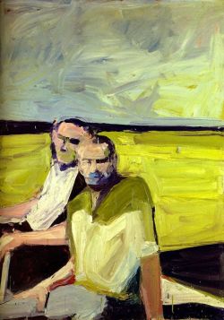 kundst:  Paul Wonner (US 1920-2008)Untitled (Two Men at the Shore), 1960 