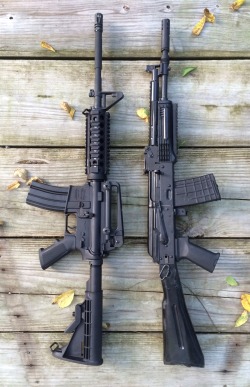 bolt-carrier-assembly:  redbrickarmy:  They play nice together  coffeeandspentbrass, bolt-carrier-assembly, cerebralzero, bayarealibertarian, bolt-carrier-mod, 45-9mm-5-56mm, gunrunnerhell, cumsoline  Both of my blogs are tagged does that mean i’m
