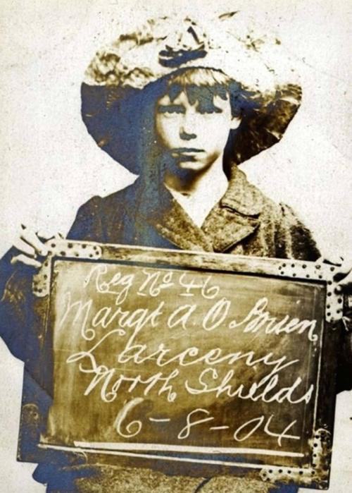 Margaret Ann O’Brien, 14, arrested for obtaining money by false pretenses. 1904. Nudes &amp; Noises  