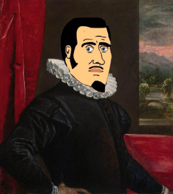 generalyung:  Ted always reminded me of those Renaissance portraits of men with goatees, so here’s the results of 2 minutes spent in Photoshop. 