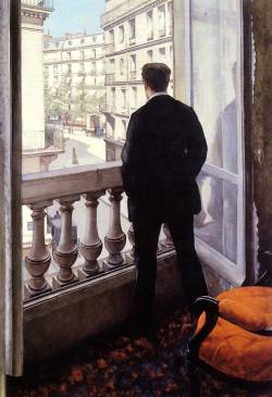 meeresstille:Gustave Caillebotte (1848-1894) 1. Man at the window, 1875 2. Rue Halevy, seen from 6th floor, 1878 3. Man on a Balcony, 1880 4. Boulevard des Italiens, 1880 5. Interior, 1880 6. Paris, a Rainy Day, 1878 7. Woman at dressing table, 1873 8.