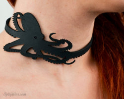 kitkatswishlist:  Black leather octopus choker is ำ.00  ū.00 shipping is ื.00 