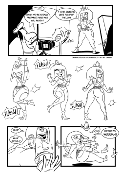 zaribot:    Photo OP Take Off - Part 1 Original idea by: @thunderfoxjt A comic commission with an obscure character from the Powerpuff Girls 2014 Special, a Soul Hayride dancer. What happens when a hot 70′s dressed babe have her clothes pulled off by