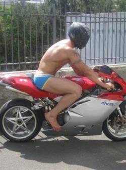speedosubmission:  from bike to motorcycle… sport your speedos proudly 
