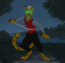 temiree: Commission for Opifexcontritio on DeviantArt, featuring their cheetah character, Angel Eyes! It looks like she’s ready to dance… so to speak. :B