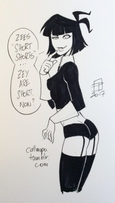 callmepo:  You brain does weird things when you can’t sleep.   Here’s “not-so-Creepy” Susie in booty shorts.