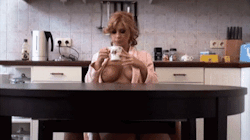 femdomvignettes:It was breakfast time for Zara. After tidying away Ms. Wilkes plates and fetching the perverted woman another coffee, Zara was ordered between the woman’s legs to worship her pussy. She just wished she could give her own dripping sex