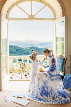 jennafifi:  This photo is perfection. The decor, the view, the adorable boy and Valentino couture - Can this be me in ten years please?