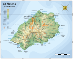 mapsontheweb:  Map of Saint Helena, a remote British Territory in the southern half of the Atlantic Ocean. It is primarily known for being the location of Napoleon’s exile. 