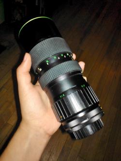 Lens for the Mamiya I was recently given!  It&rsquo;s a Hanimex 80-200 mm.  