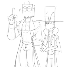 themcnobody:  Speaking of buff things I, well basically I drew BH how I would draw Flug and then Flug how I would draw BH.