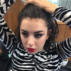 : colbymakeup: A little wing never hurt nobody! @charli_xcx for #govball #charlixcx #colbymakeup #liner  