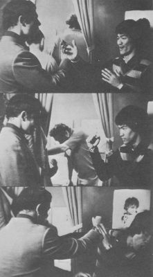 guts-and-uppercuts:Bruce Lee teaching John Saxon some concepts of Jeet Kune Do on the set of “Enter the Dragon”. 