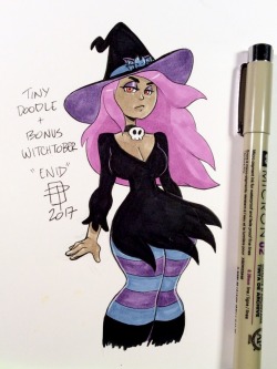 callmepo: DING! DING! DING!  Halloween episode fanart   Bonus Witchtober   Tiny Doodle! Saw some clips of the Halloween Ok K.O. episodes with Enid as her witchy self and had to draw her. Her vampy mom is next…  [Come visit my Ko-fi and buy me a coffee!]