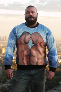 gaymanga:  Diego wearing MASSIVE&lsquo;s Jiraiya Sweatshirt (size XXL) on Mulholland Drive and the Sunset Strip in Los Angeles. Photos by Graham Kolbeins. Sweatshirt artwork by Jiraiya (児雷也). We’ve extended our sale for Cyber Monday, so today’s