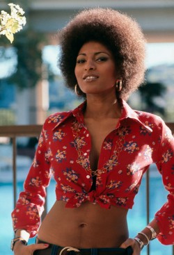 long70s:  PAM GRIER  The blaxploitation movies —Coffy (1973), Foxy Brown (1974), Sheba, Baby (1975) and Friday Foster (1975)—in which Pam Grier starred, are a mix of the gritty naturalism of Superfly (1972), socially-relevant crime stories like