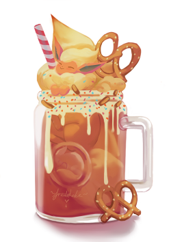 crylicakress:i made some eevee themed drinks (: