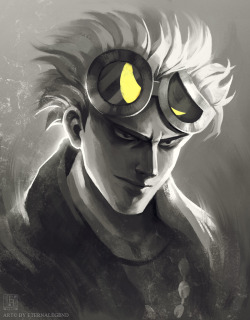 eternalegend-art:  Quick warm-up sketch of Guzma, the new Team Skull’s leader from Pokemon Sun and Moon. I think his sunglasses are suppose to represent the sun and moon(?), so I sketched in an eclipse reflection on the lens. 