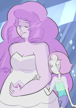art-killed-the-superstar:     Can’t wait for tomorrowI might not have that long i drew rosepearl for r0seuniverse for her birthday! this is very belated but i didn’t actually get to formally present it to her until today, so. here is my gift to you!!