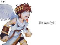 uprising-rambles:   #023 (Pit) “He can fly?!”(Palutena) “I think the only one who can’t fly by himself is you!”(Pit) “Ouch. That’s harsh”(Palutena) “Don’t sulk Pit, it’s undignified!”  Mod comment: Decided I’d remake older posts