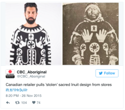 stylemic:   Fashion brand accused of ripping off Inuit family design Kokon To Zai (KTZ), a London-based brand, was called out by Salome Awa, a local of the northern Canadian territory of Nunavut. The design in question is an intricate print featuring
