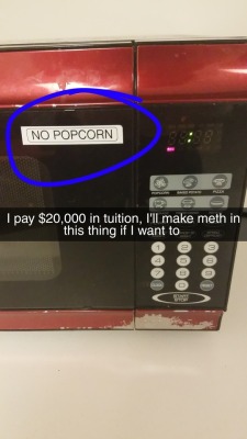 computationalcalculator:  loloftheday: My college doesn’t want us to make popcorn in their shitty microwaves  look I’ll be the first to agree colleges couldn’t possibly take more money from us without just making Faustian Bargains but if one more