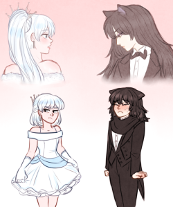 i always had this kind of AU for monochrome in the back of my mind where they are arranged to be married at a very young age young weiss is alright with it cause she thinks shes getting married to this proper handsome prince-y boy, but then stumbles in