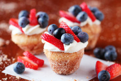 in-my-mouth:  Strawberry Shortcake Doughnut Muffins 