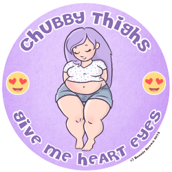 apple-pie-thighs:  Working on some cute lil stickers I’m gonna sell :) Here are two cuties!  I like these, but she still has a gap between her thighs. :/ The hardest part of trying to stay proud of your thighs is doing so when it seems like everyone