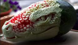 failturd:  high-functioning-autistic:  sixpenceee:  This is a carved water melon.   No its not its a hatching dragons egg, no one is gonna convince me otherwise.          