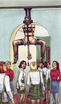 humiliation suspension bondage for feminized slave (art by hunny b)