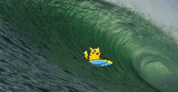 shiny-cradily:  Surfing Pikachu by request (x,x) 