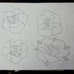 Working on more roses. #ink #roses #artistsoninstagram #artistsontumblr #apprentice #flowers #rose  (at Raven&rsquo;s Eye Ink)
