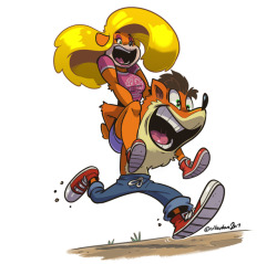 crikeydaveart:Crash and Tawna Bandicoot! and they lived happily ever after-