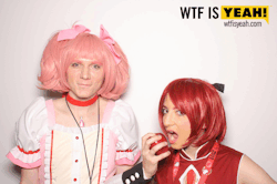 Graham and my Madoka and Kyoko cosplays now in gif form!