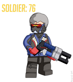 avastindy:In honor of Lego Overwatch, Here is Soldier 76 as a Lego Minifigure! Art by Avastindy
