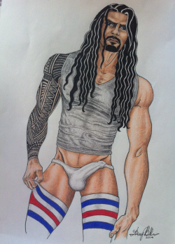 puruszigglersexus:  perversionsofjustice:  jennaleebrooks-colton:  perversionsofjustice:  Sometimes I’ll see posts from other artists who draw wrestlers’ portraits and I’ll think, “Ugh, I have no business trying to compete with that”, especially