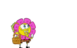 sniffing:  Here’s a transparent picture of Sponge Bob throwing flower petals on your blog!!! 