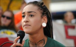 laurenbria:  mostmodernist:  nightgaunts:  america-wakiewakie:  Black Activist Charged With Lynching | Black Youth ProjectMaile Hampton, a 20 year-old activist in Sacramento, Ca., was charged with “lynching” for pulling a fellow activist away from