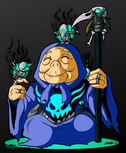  Eh, I was sick for a few days, and I had an idea for a necromancer who  is more like a kindly old lady as opposed some sort of gloom and doom  guy or a lingerie model with a skull or something&hellip; ALSO, my good buddy, Tai, helped me out a tiny bit