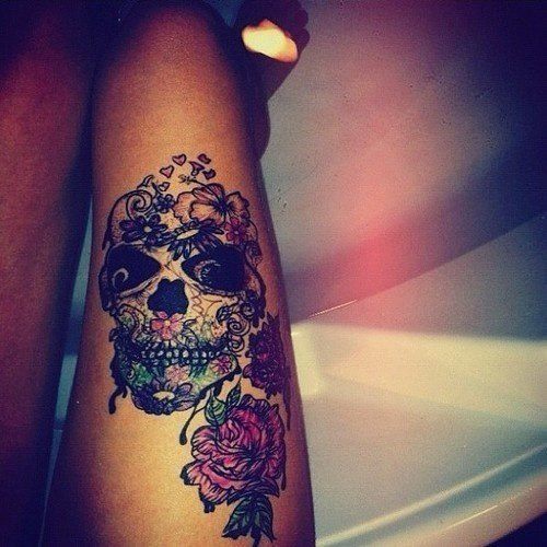 Cute girly skull tattoo drawings