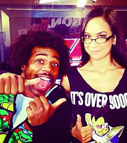 perversionsofjustice:  Ok, if you didn’t love Xavier Woods before, you must now that there’s photographic evidence of him wearing a Ninja Turtles hoodie  Love AJ&rsquo;s over 9000 Vegeta shirt!!!
