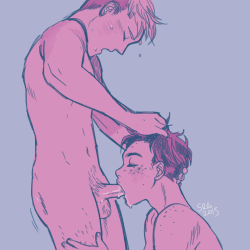 seisans:  notsaviforwork:  I told eatingdrawingreading that I was going to draw some jeanmarco smut. I AM A WOMAN OF MY WORD. enjoy the blowies