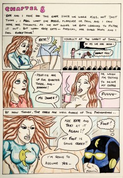 Kate Five vs Symbiote comic Page 163  For clarification, ‘foof’ is a term from South Wales meaning lady parts. Not even other British people would be familiar with it..  Captain Evening and the Fortress of Evening appear courtesy of cosmicbeholder