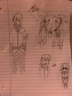 ellukaclockworker:  Before I get back to work here’s a scribble for dashingicecream. Some idiot crumpled it while I was in class, sorry. If you can’t read the text: Mix and Luka(5’7”, 5’4” can u not, 4’8”) Mix with tuna(is that tuna-),