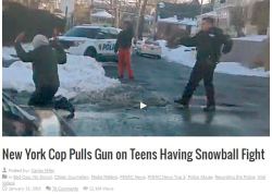 priceofliberty:antinwo:http://photographyisnotacrime.com/2015/01/new-york-cop-pulls-gun-teens-snowball-fight/Business as usual.