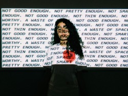  Words hurt, performance art (x) by Rochana Chalhoub 