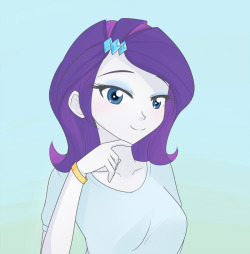 Short hair Rarity. Just a doodle of an idea from the chat of d-tomoyo&rsquo;s stream