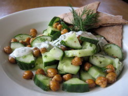 in-my-mouth:  Cucumber and Roasted Chickpea Salad